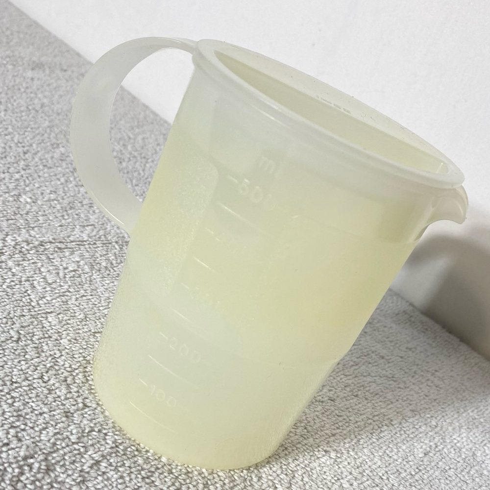 Vintage Tupperware Translucent Measuring Cup W Lid 2pc